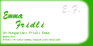 emma fridli business card